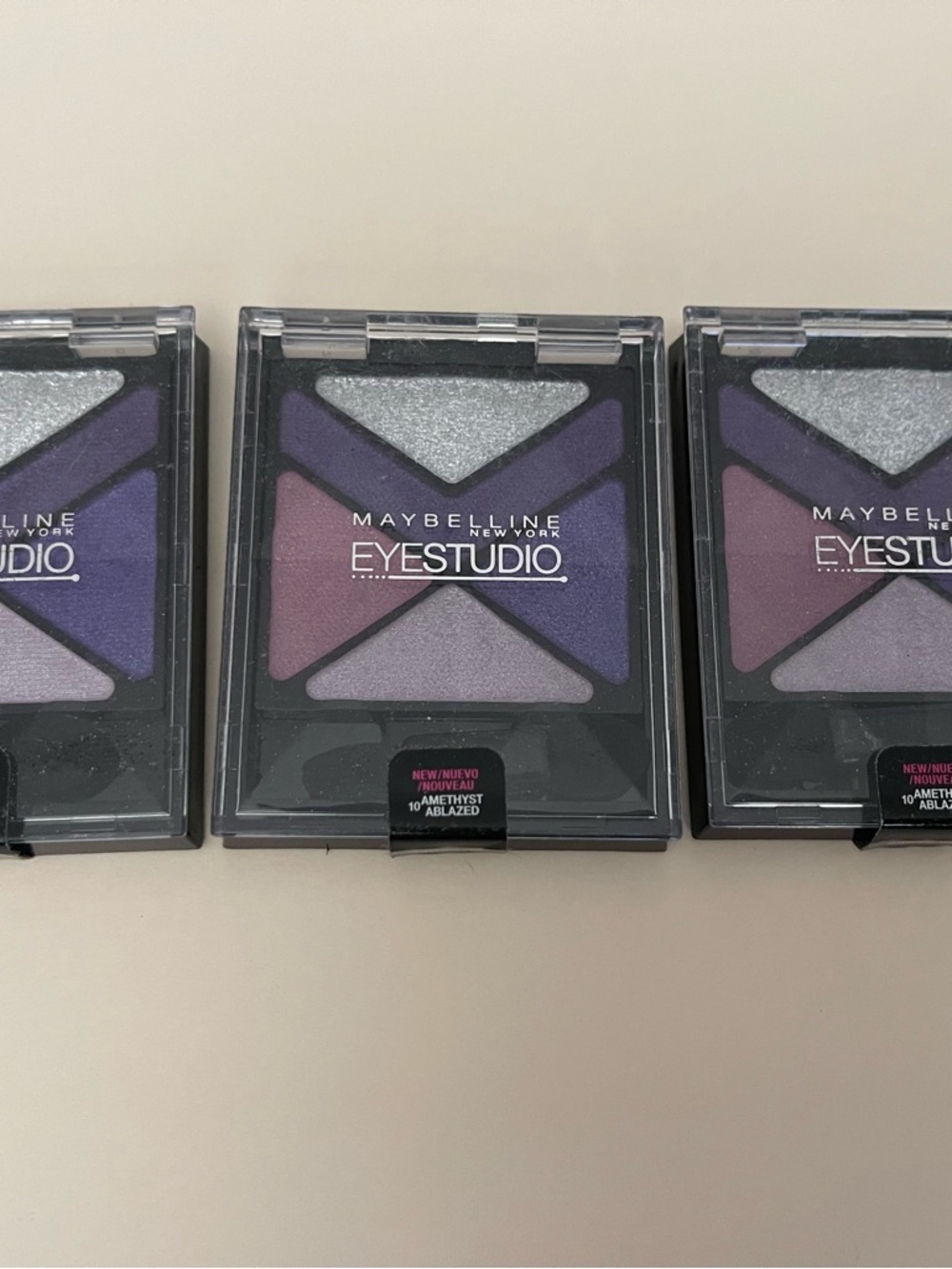 3 Maybelline Eye Studio Color Explosion Eyeshadow #10 AMETHYST ABLAZED New READ